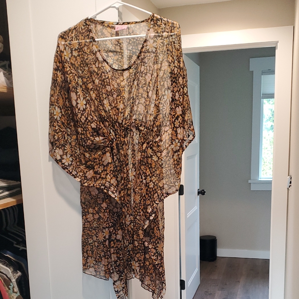 Floral Sheer Swim Coverup